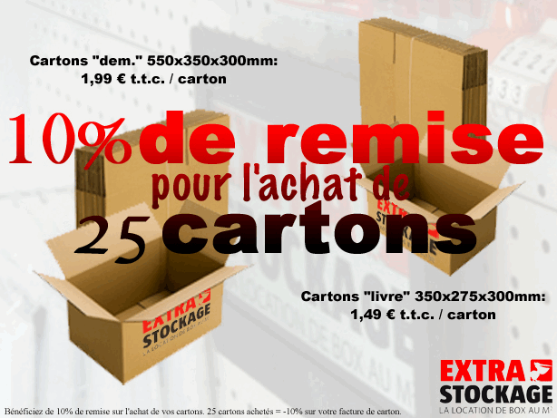 Extra Stockage, Déménagement, Cartons
